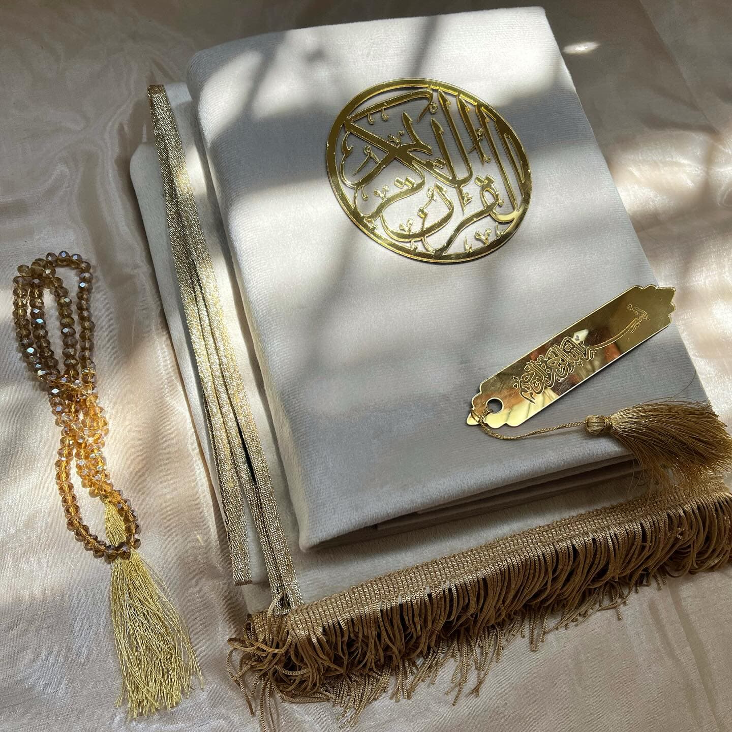 Pearl White Quran Cover Set